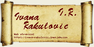 Ivana Rakulović vizit kartica